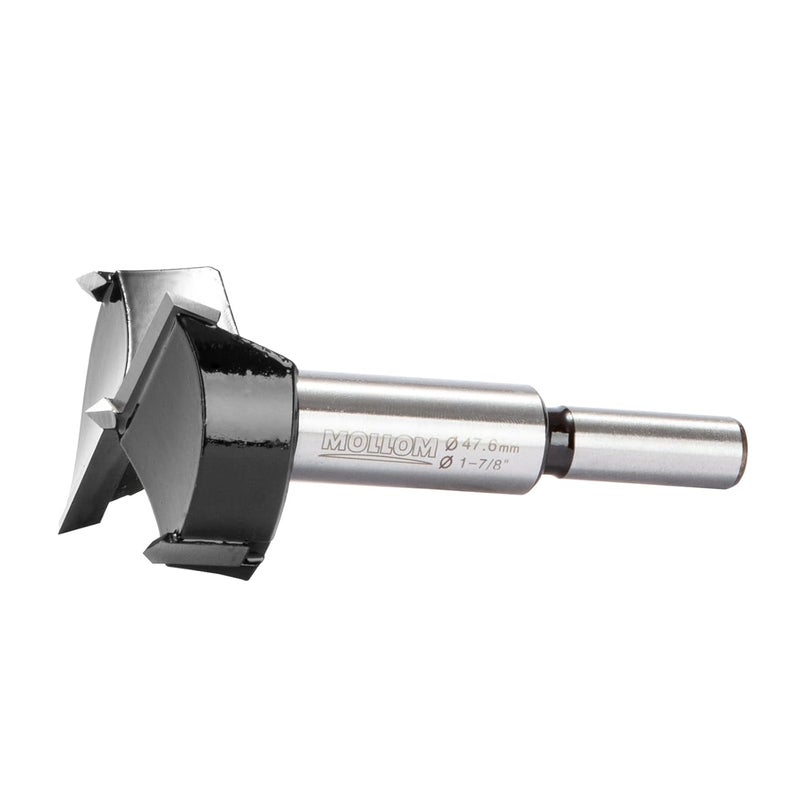 Mollom 1-7/8" (47.6mm) Forstner Drill Bit for Precise Woodworking with Durable YG8 Carbide Thickness of 2.0mm,This Hinge Cutter Tool is Ideal for Hard Wood, Plastic, Plywood - Image 1